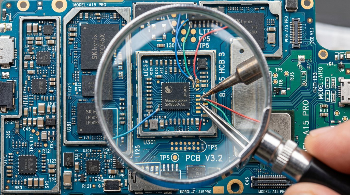 Telefon anakart yakın çekim - elektronik parçalar